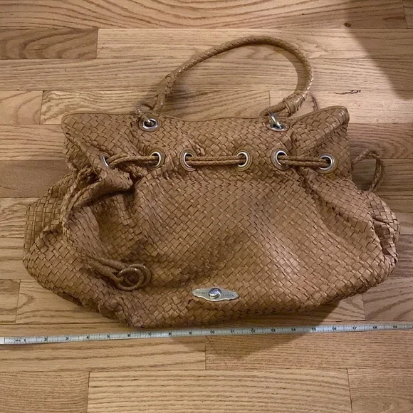 Elliot Lucca woven leather weave hobo bag brown tan - Picture 11 of 11